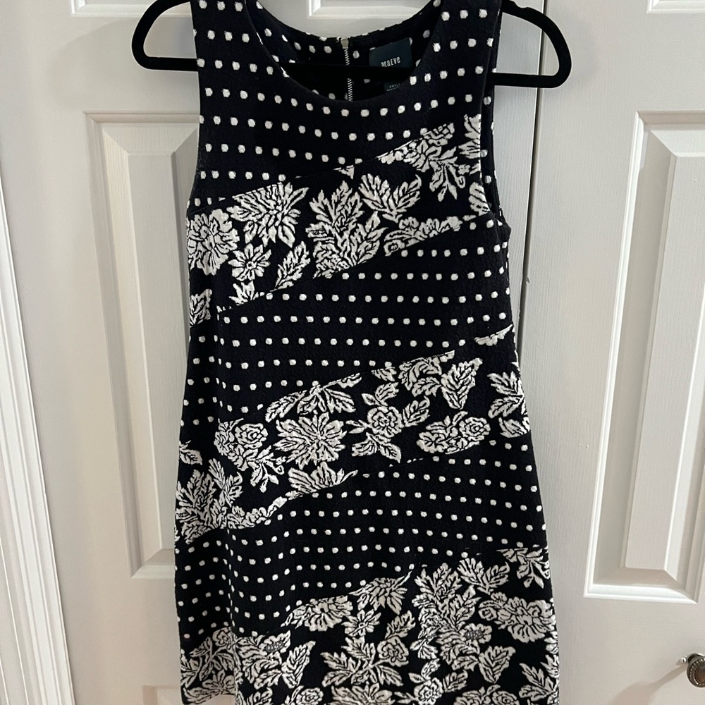 Maeve Black and White Sleeveless Sundress